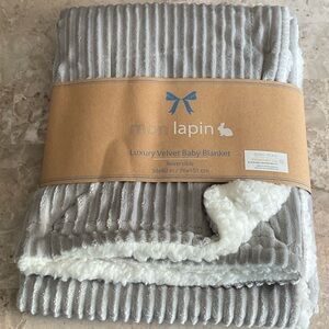 Mon Lapin Gray Velvet Baby Blanket